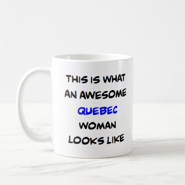 femme de québec, superbe tasse de café (Gauche)