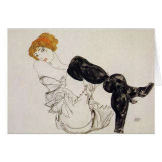 Femme d'Egon Schiele- dans les bas noirs