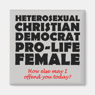 Femme démocrate offensive Magnet chrétien
