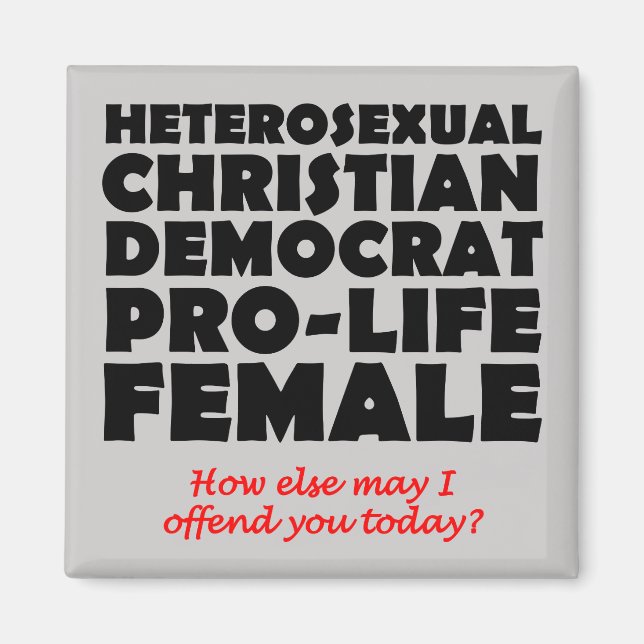 Femme démocrate offensive Magnet chrétien (Devant)