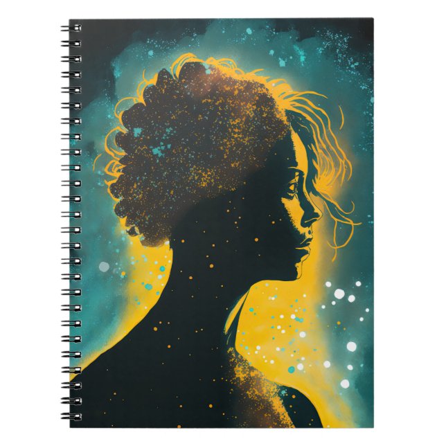 Femme des étoiles Gold & Turquoise Petit Carnet (Devant)