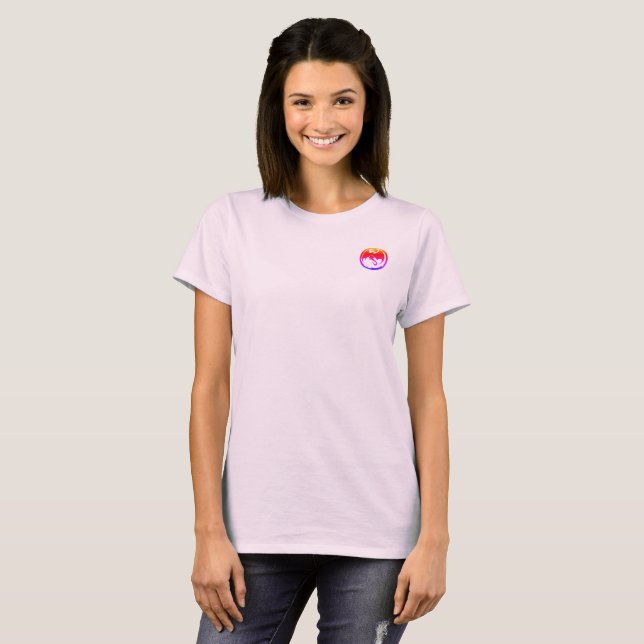 Femme Dragon Néon T-shirt rose pâle poche (Devant entier)
