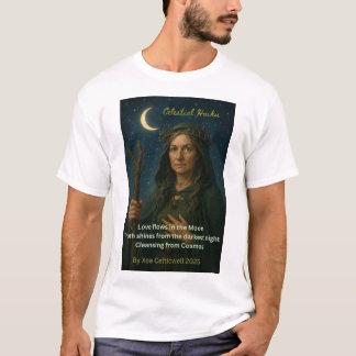 Femme druide et poème sur T-shirt