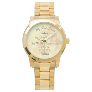 Femme du 3e anniversaire Montre personnalisée