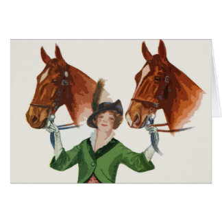 Femme élégante avec des chevaux