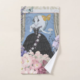 Femme élégante bleue Robe florale Chic