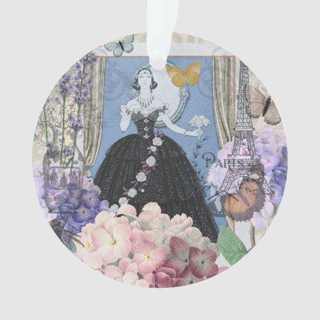 Femme élégante bleue Robe florale Chic (devant)