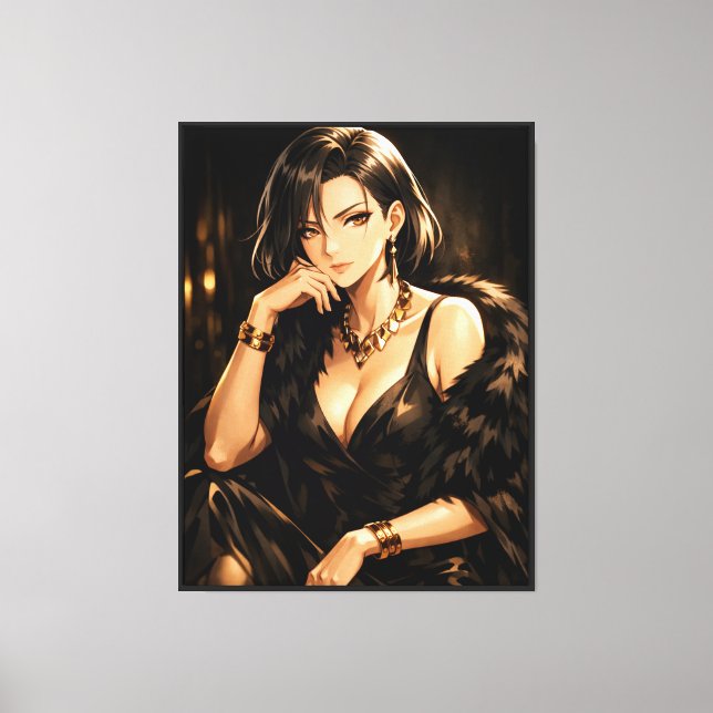 Femme Élégante d'Anime – Impression d'Art Dark Gla (Recto)
