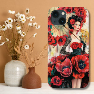Femme élégante et moderne & Robe florale aux coque
