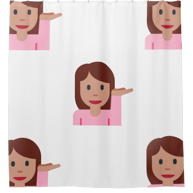 femme émoji salle de bain rideau de douche (Devant)