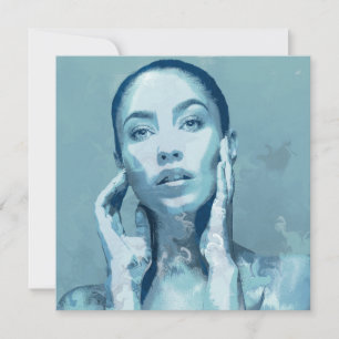 "Femme en bleu" Carte simple
