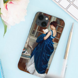 Femme en bleu, lire un Coque de livre-Mate iPhone 