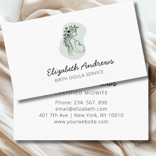 Femme enceinte - carte de visite simple-moderne (Pregnant Woman-simpel-modern business card)