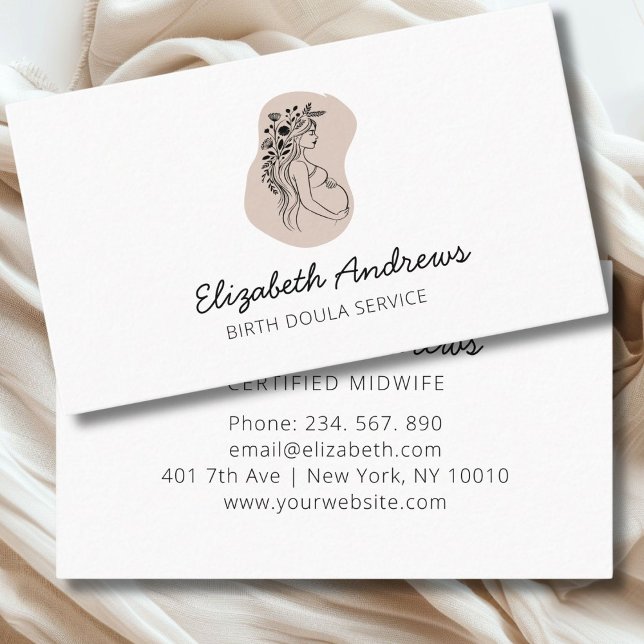 Femme enceinte - carte de visite simple-moderne (Pregnant Woman-simpel-modern business card)