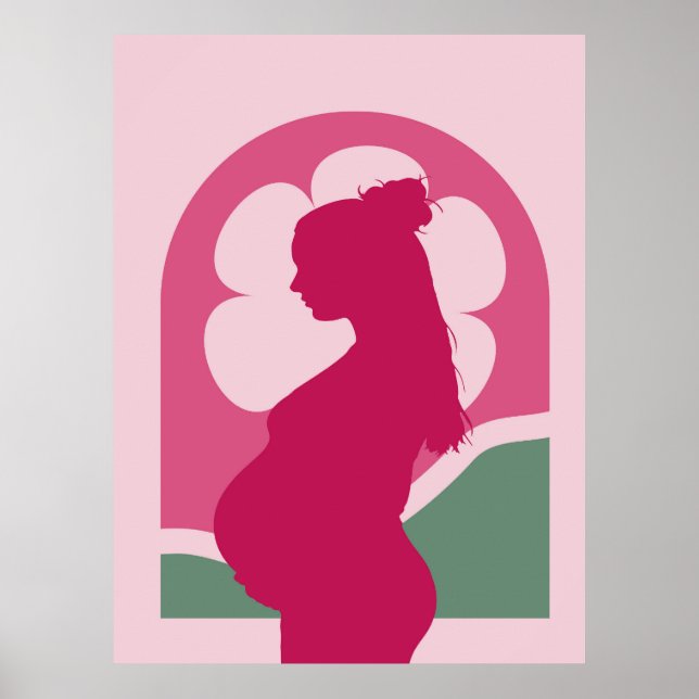 Femme enceinte silhouette élégante Art mural de la (Devant)