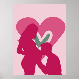 Femme enceinte silhouette élégante Art mural pour