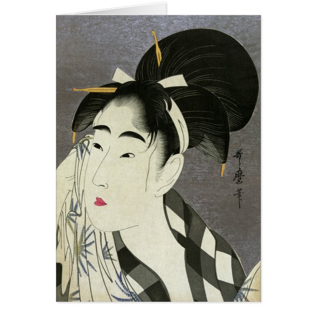 Femme essuyer Sueur Utamaro Fine Art Japonais (Devant)