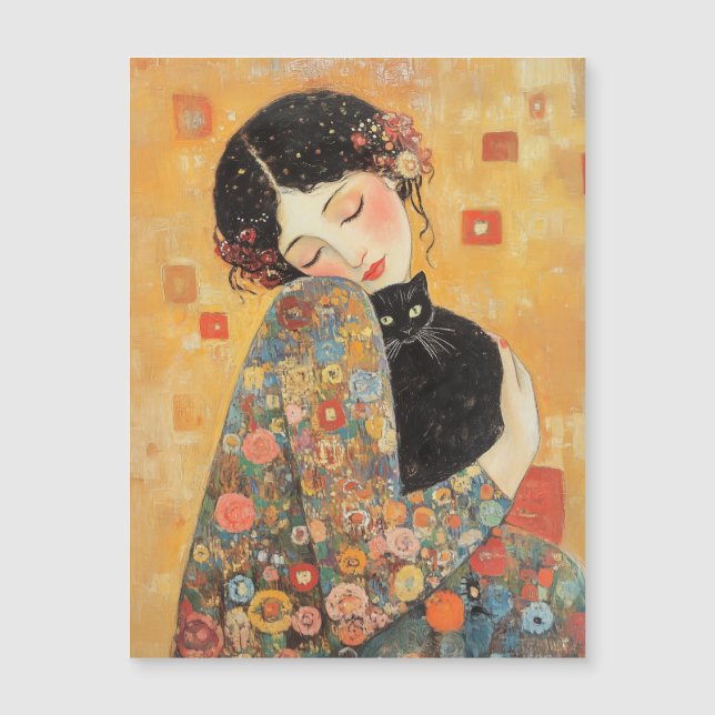 Femme et chat inspirés par Klimt (Devant)