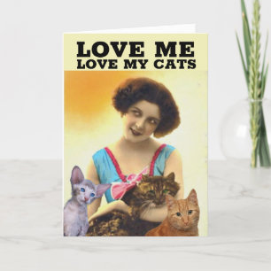 FEMME ET CHATS (MAMAN CHAT) CARTES DE VŒUX INTÉRIE