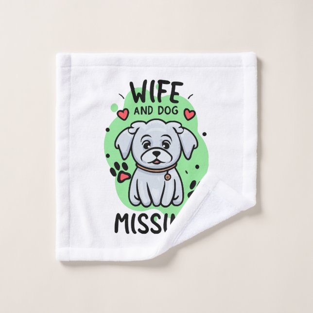 Femme et chien manquants (Gant de toilette)