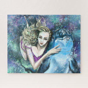 Femme et Dolphin Puzzle Best Friends
