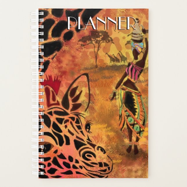Femme et Girafe Afrique Planificateur (Devant)