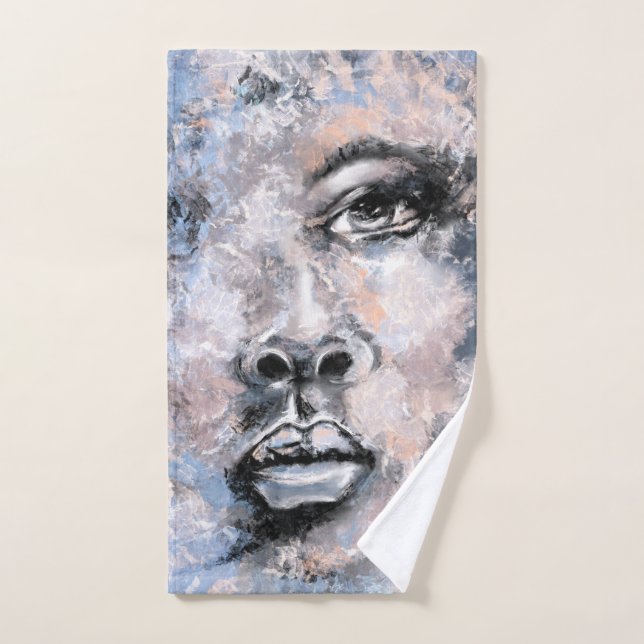 Femme Face Serviette De Bain Set Peinture Moderne (Serviette à main)