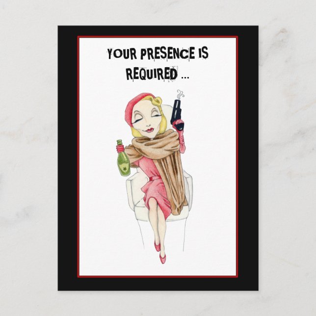 Femme Fatale Meurtre Mystère Invitation Carte Post (Devant)