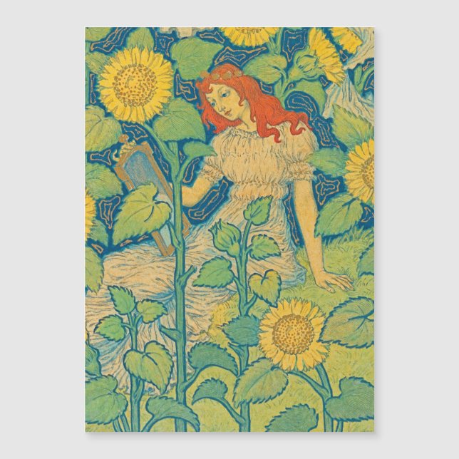 Femme-fille de fleurs dans le jardin de tournesol (Devant)