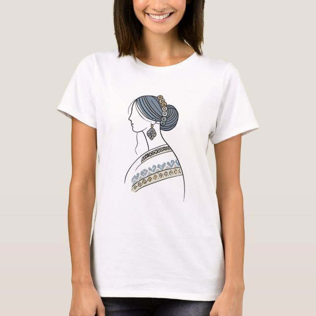 Femme folklorique ukrainienne | T-shirt d'art (Devant)