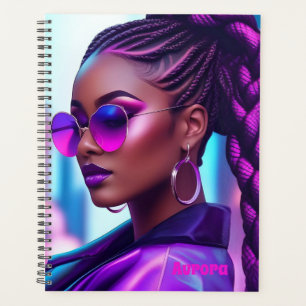 Femme futuriste Melanin avec tresses