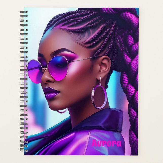 Femme futuriste Melanin avec tresses (Devant)
