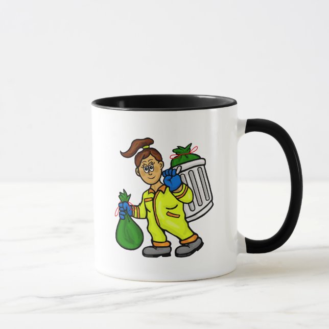 Femme Garbage Worker Nom Mug (Droite)