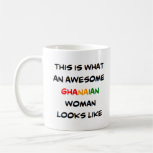 femme ghanéenne, énorme tasse de café
