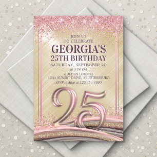Femme Glam 25e anniversaire Invitation