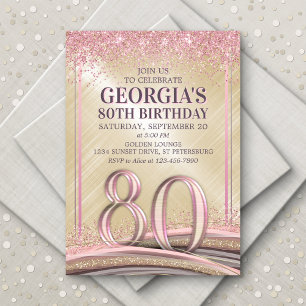 Femme Glam 80e anniversaire Invitation