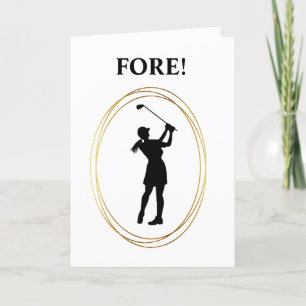 Femme Golfer Funny Carte d'anniversaire