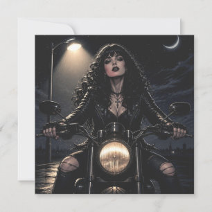 Femme gothique romantique magnifique sur motocycle