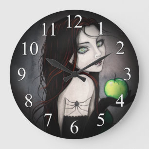 Femme gothique veuve avec horloge de pomme