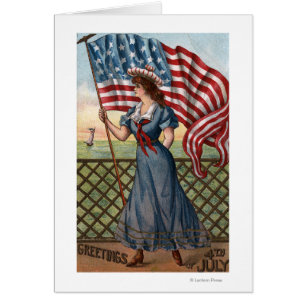Femme habillée patriotique