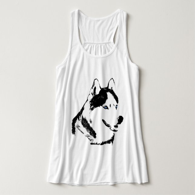 Femme Husky Débardeur Chemise traîneau Chien Lady' (Design devant)