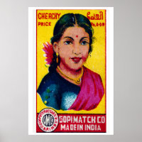 Femme indienne en sari rose - Impression de boîte