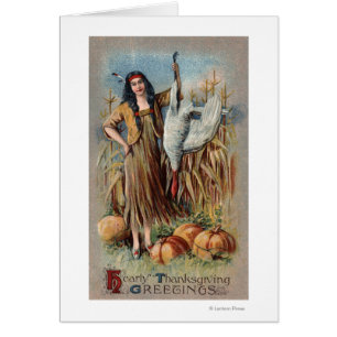 Femme indigène tenant la Turquie