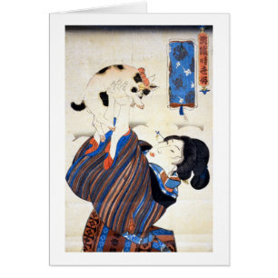 Femme japonaise avec chat, Utagawa Kuniyoshi