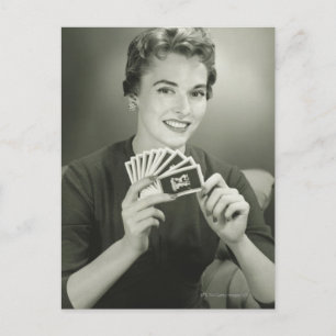 Femme Jouant Aux Cartes