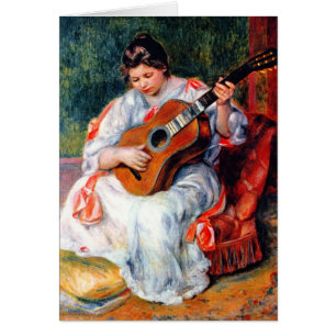Femme jouant de la guitare de Pierre Renoir
