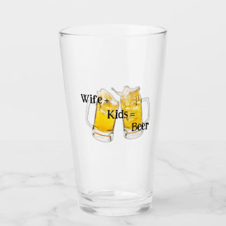 femme+kids=bière fête des pères verre personnalisé
