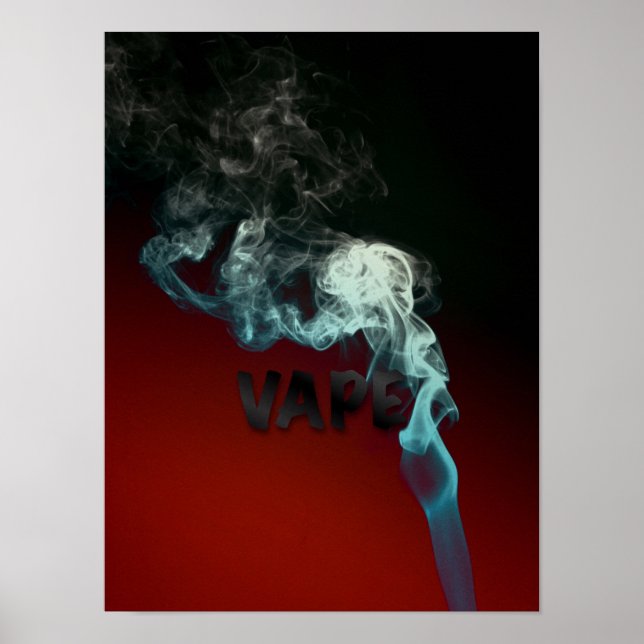 Femme Lèvres Nuages Vape Grunge Poster de haute qu (Devant)