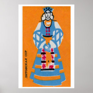 Femme Lituanienne - Impression Boîte d'Allumettes 