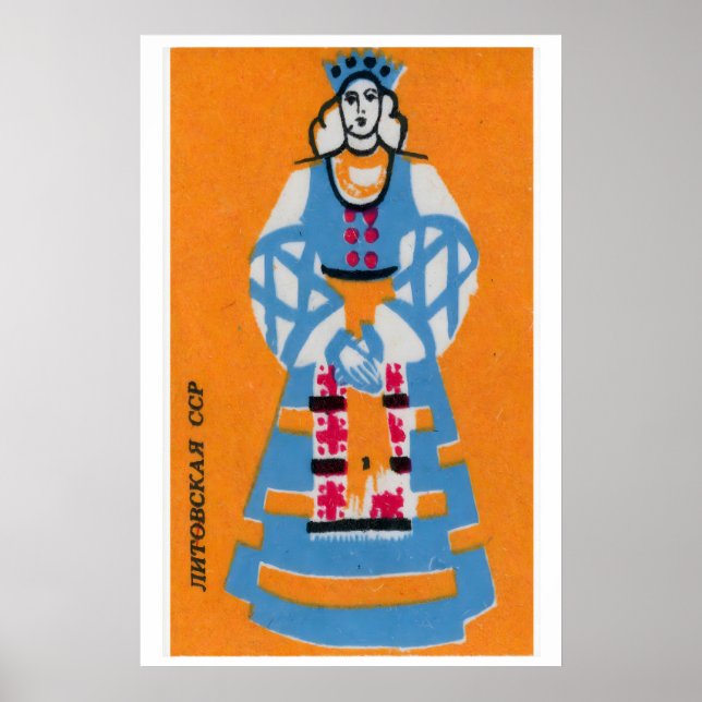 Femme Lituanienne - Impression Boîte d'Allumettes  (Devant)